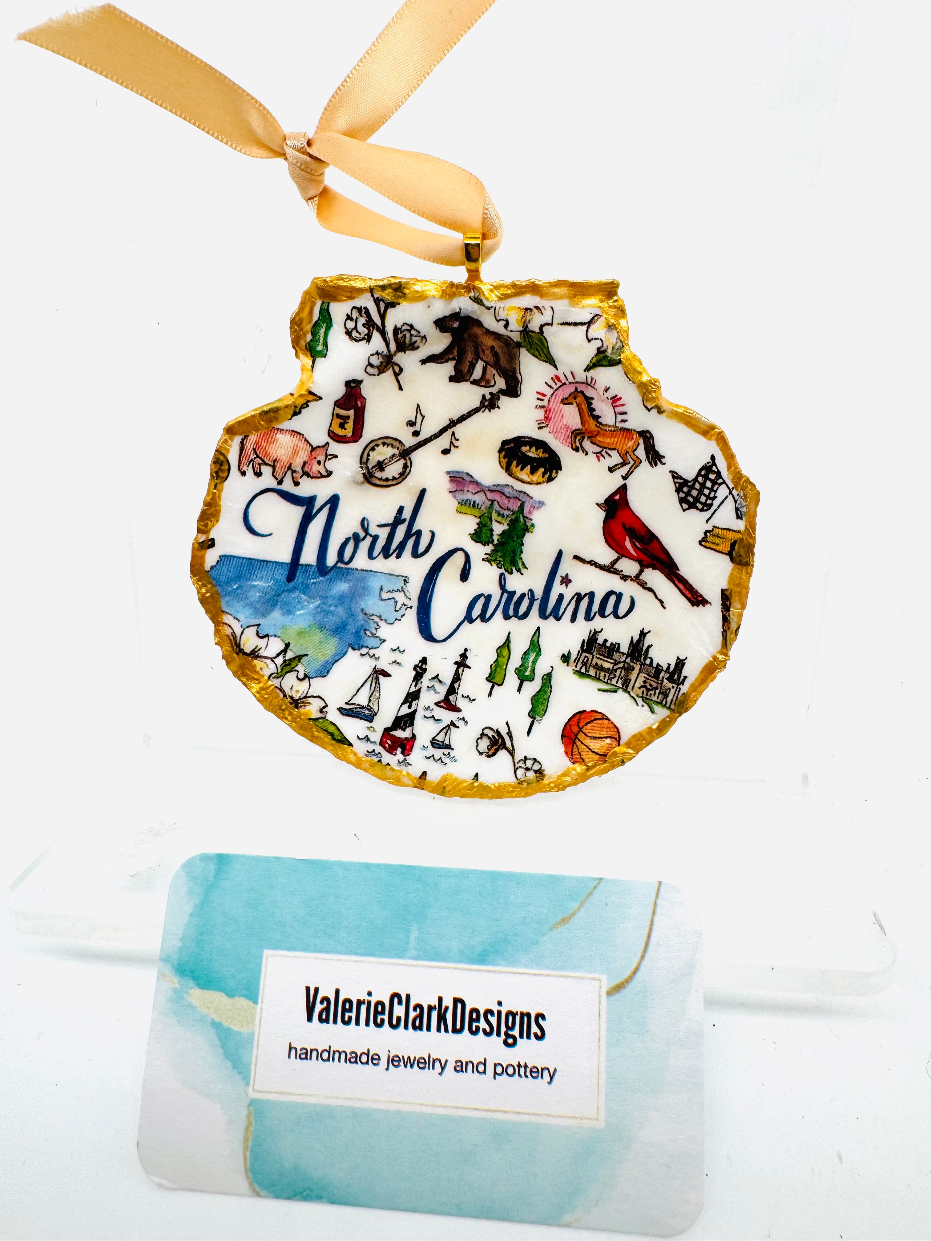 4.5” North Carolina Shell Ornament