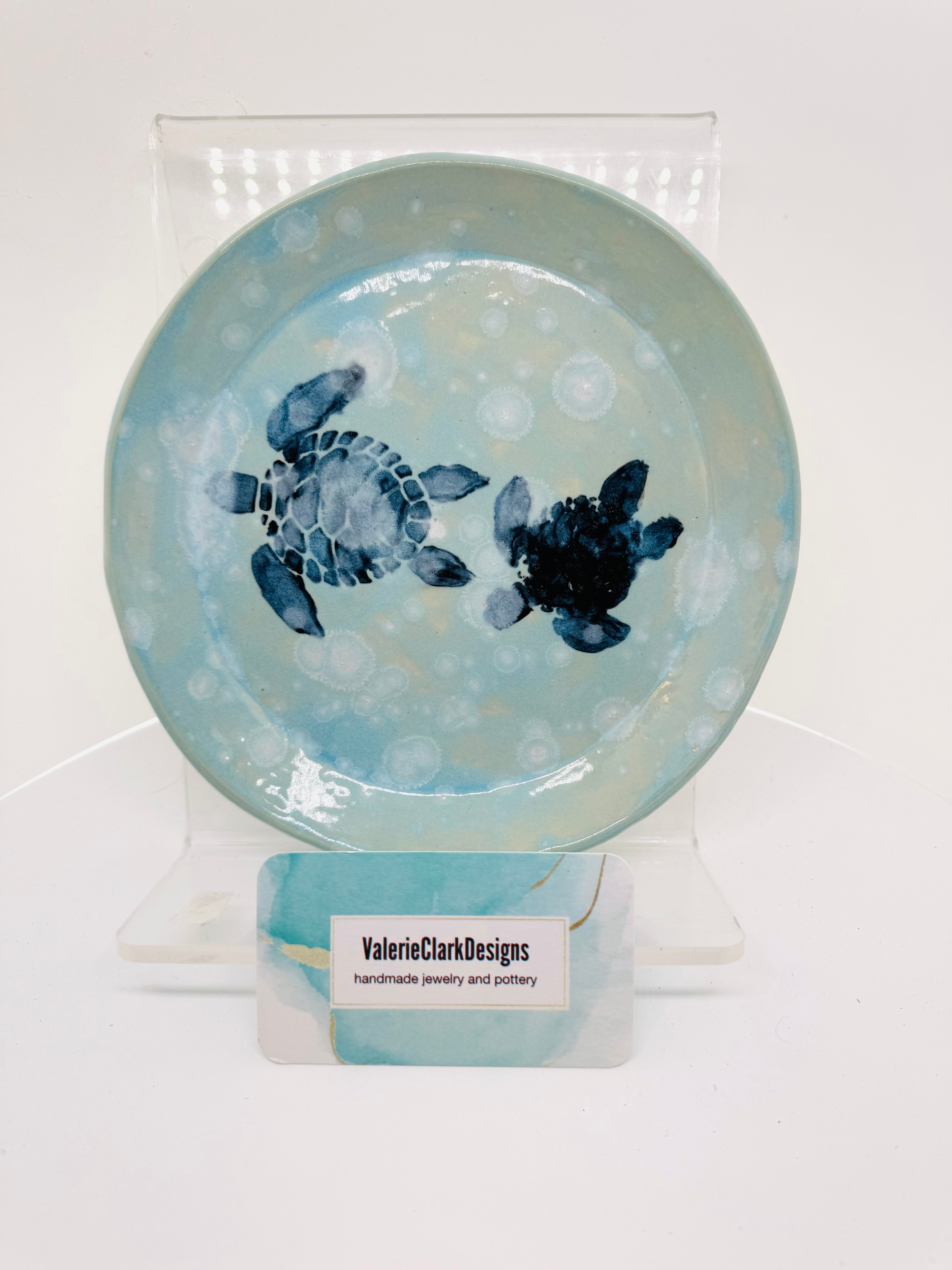 7" pottery plate Sea Turtles
