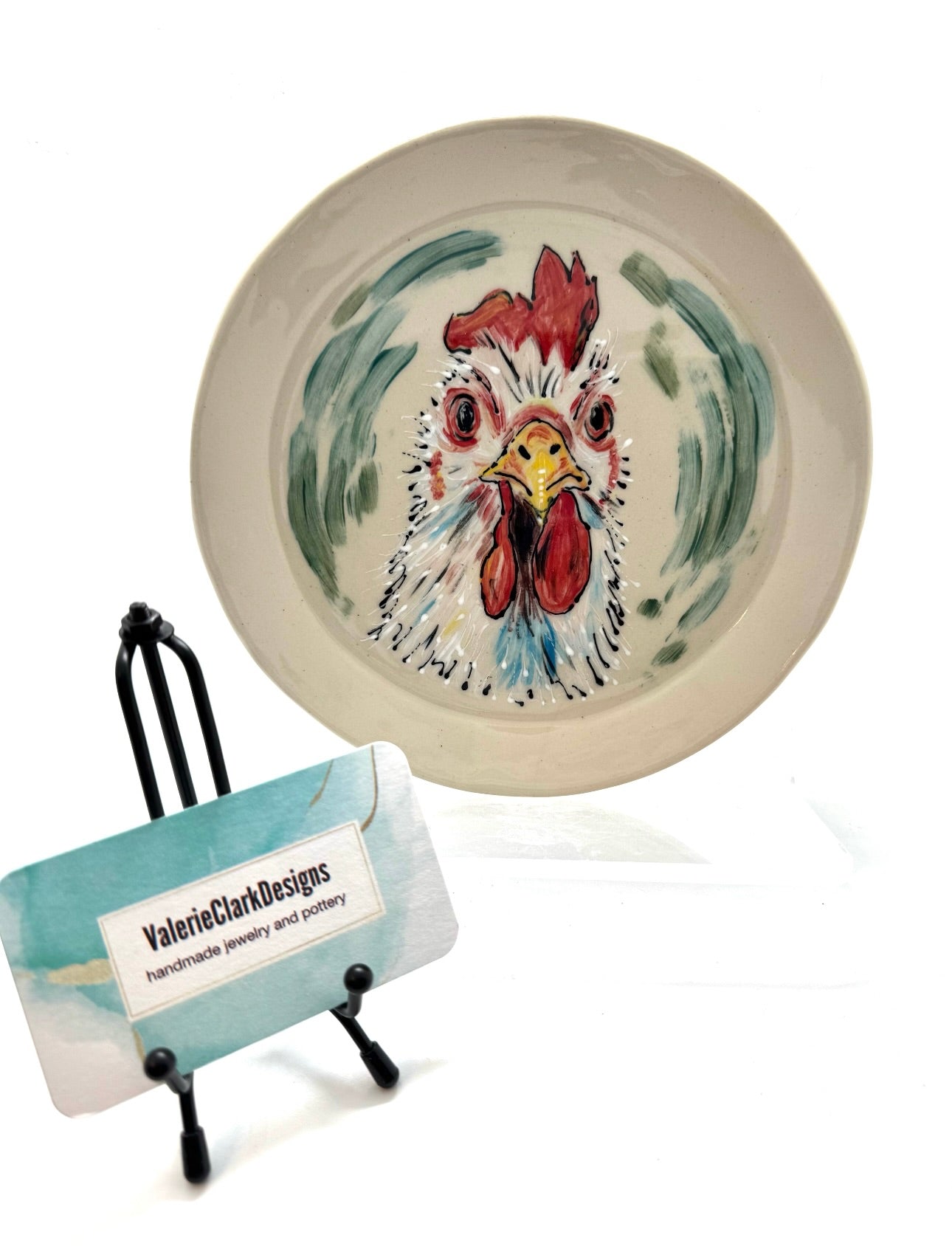 7" pottery plate Chicken