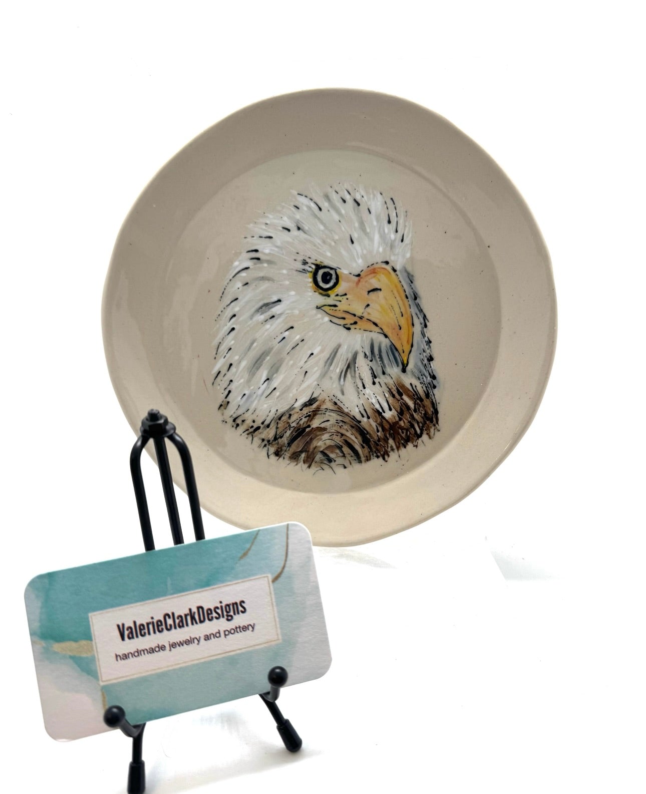 7" pottery plate eagle