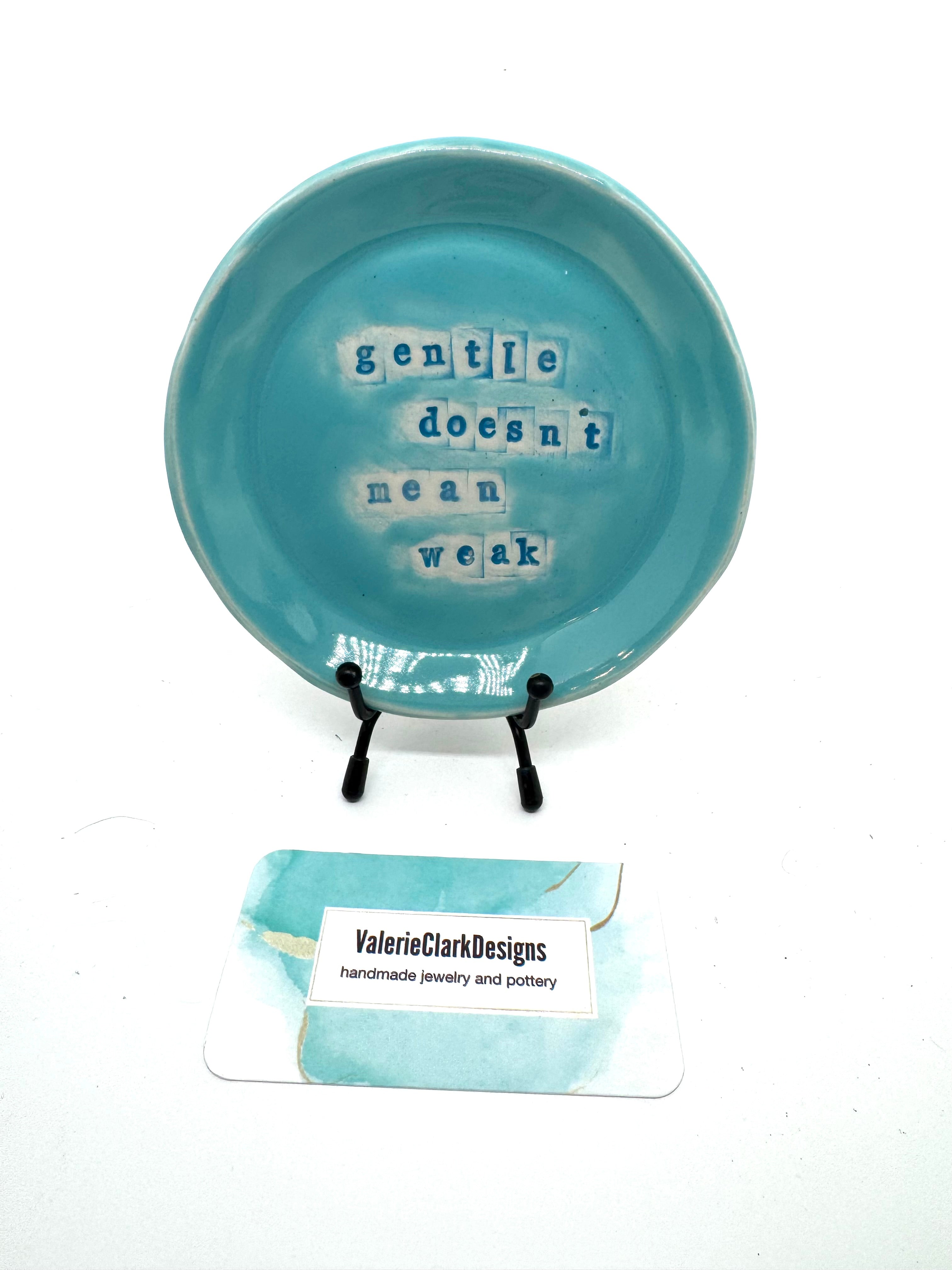 5” trinket dish blue inspirational