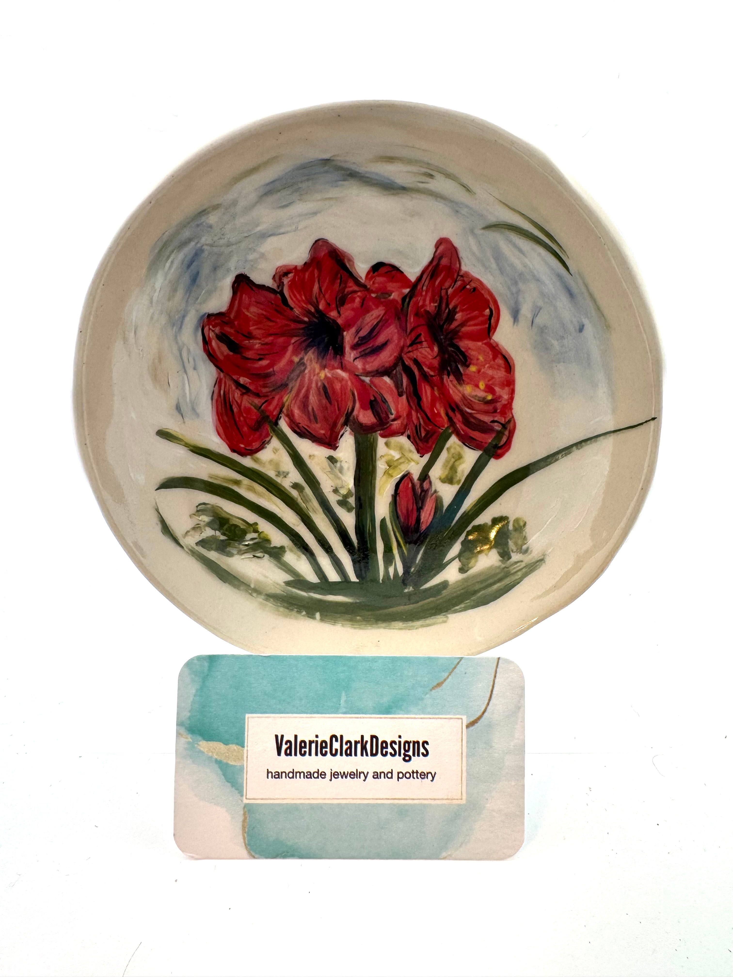 6” amaryllis bowl handmade pottery