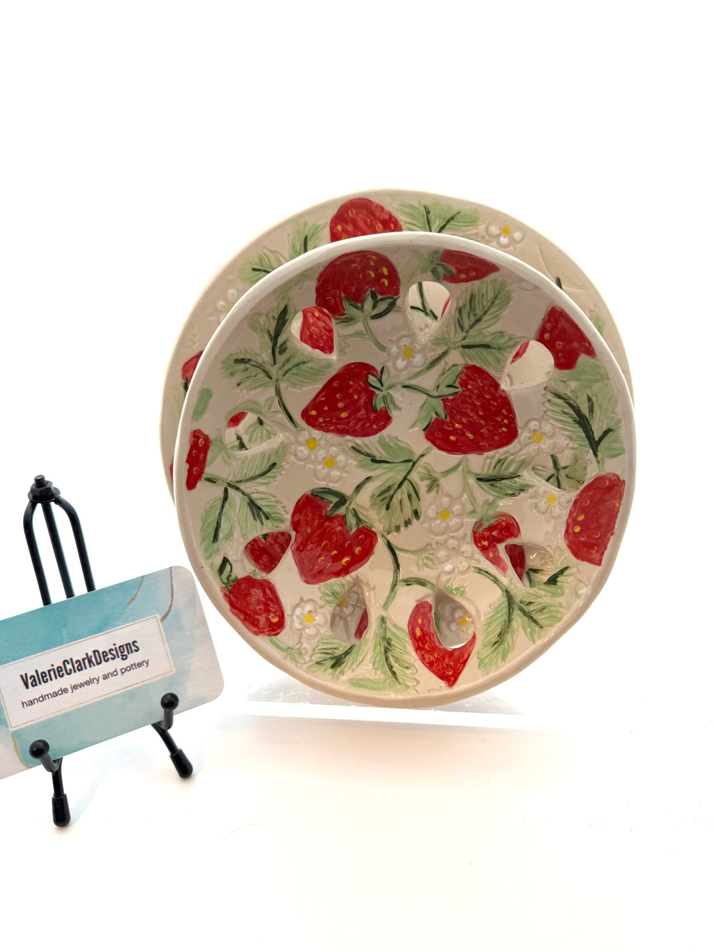 6” Berry bowl  and plate strawberry bowl