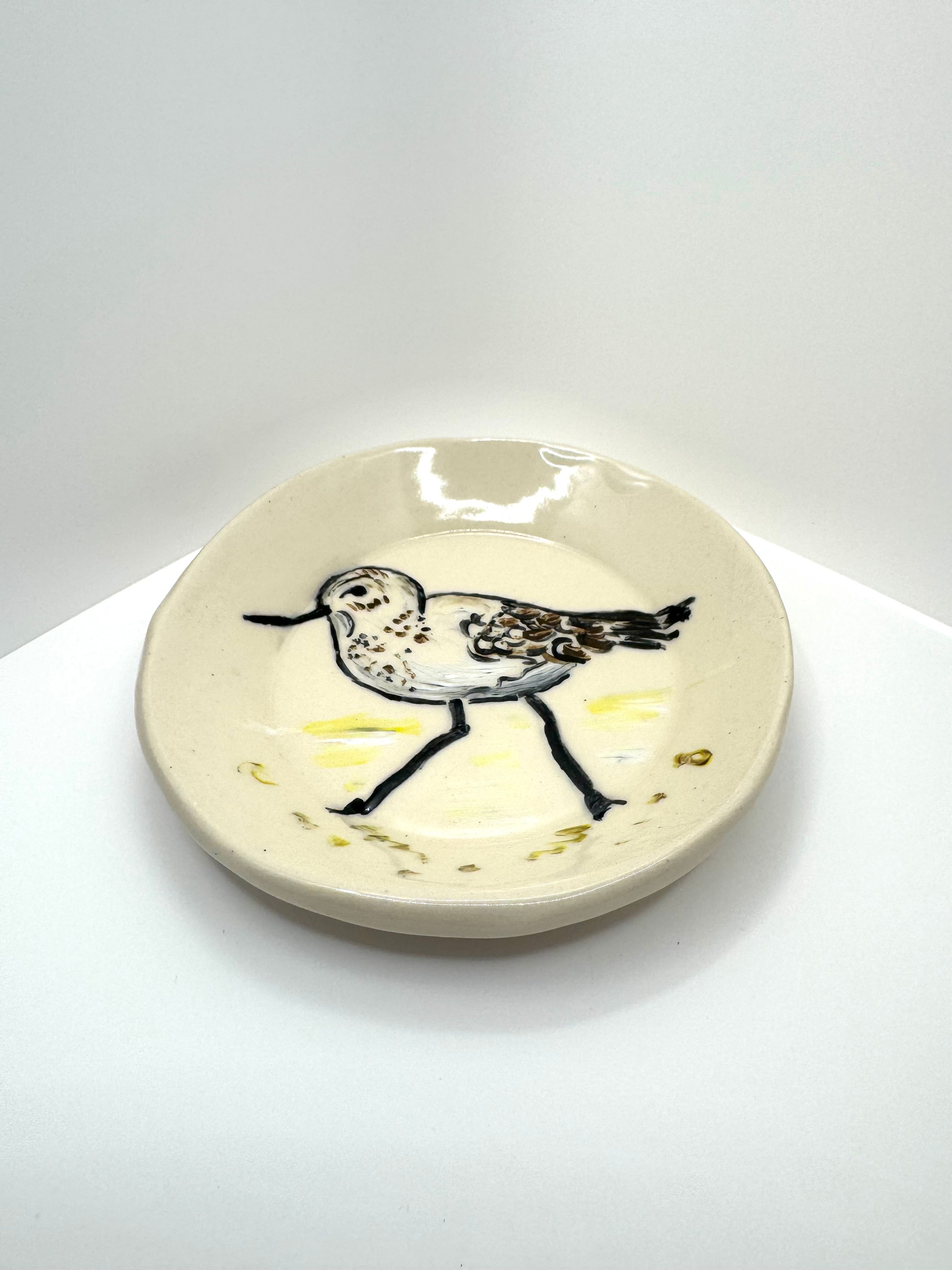 4.5” sandpiper dish handmade pottery